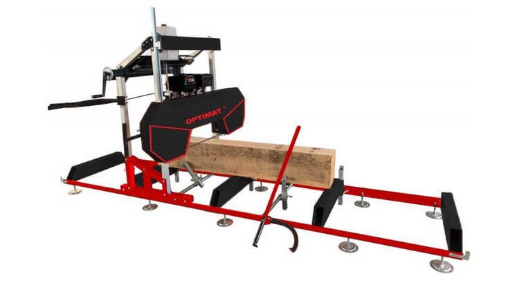 Juostinės pjovimo staklės mod. OPTIMAT Timberland TMC 790S su elektriniu valdymu (aukštyn/žemyn)