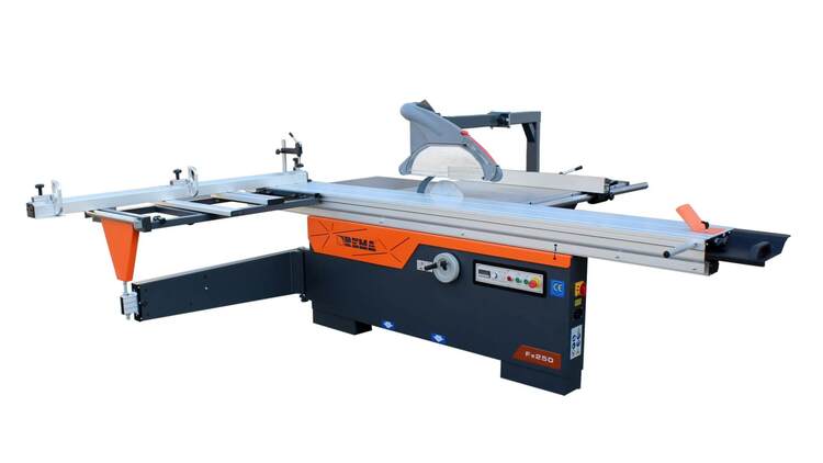 REMA formatinio pjovimo staklės mod. Fx250, stumdomas stalas 3200mm